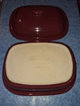 Pampered Chef Deep Covered Baker Lid Cranberry 3.1 Qt + 9 X 13. Fixed Price $39.99.