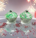 Cupcake Shape Glass Jar Set W/lid By Gourmet Kitchen 14.5 Oz. New. Fixed Price $39.99.