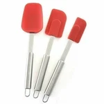 Norpro 3PC Silicone / Stainless Steel Bowl Scraper Spoonula Spatula Set - Red. Fixed Price $19.99.