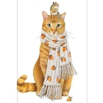Mary Lake-thompson Kitty Cat & Chipmunk W/acorn Scarf Flour Sack Kitchen Towel. Fixed Price $12.50.