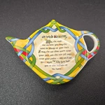 4" Irish Blessing Weave Clara Teabag Holder Trinket Dish #CL-73-19 Poem. Fixed Price $9.60.