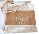 New Farmer's Market Grocery Tote Bag 15" X 14" Cotton Canvas Burlap. Fixed Price $20.00.
