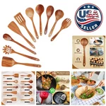 10-PIECE Natural Teak Cooking Utensils Set Elegant & Durable Kitchen Tools. Fixed Price $104.99.