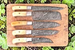 Custom Made Forged Damascus Steel Kitchen Knives Chef Set Leather Bag 97. Fixed Price $89.00.