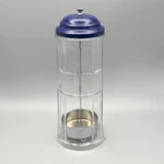 Vtg Gemco Glass Straw Dispenser Cobalt Blue Metal Lid Chrome Lift Retro Look*. Fixed Price $11.25.