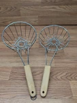 Norpro Tortilla Frying Baskets Set Of 2 Metal 6" Diameter Gently Used. Fixed Price $18.95.