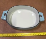 Pampered Chef Blue Enameled Cast Iron Qt Baker W/handles 100462. Fixed Price $37.40.