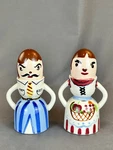 Vintage Anthropomorphic Egg Cups & Shakers Sets Husband Wife C. 1950'S Japan. Fixed Price $39.99.