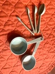 Martha Stewart Measuring Cups And Spoons Melamine Mcm Turquoise Set Of 6 Vguc. Fixed Price $25.00.