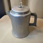 Qt 8 Cup Mirro Coffee Percolator Complete W Glass Top 492 Made Usa Aluminum. Fixed Price $22.00.