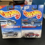 Hot Wheels Steel Stamp 57 Chevy Surf 'n Fun 55 Black Red Diecast Lot. Fixed Price $8.00.