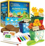Flower & Herb Gardening Kit For Kids - 3 Stainless Steel Pots, Paint Stickers. Fixed Price $35.99.