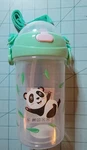 Daiso Brand: Panda Travel Cup W/ Lid, Straw & Carry Strap, New Free Ship. Fixed Price $14.00.
