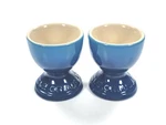 Creuset Stoneware Footed Egg Cups Of 2 Color Marseille Blue. Fixed Price $22.00.