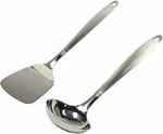 Chef Craft Stainless Solid Spatula Turner & Ladle Set W/ Brushed Finish Handle. Fixed Price $12.99.