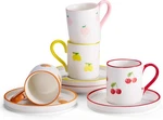 Espresso Cups & Saucers Hand Painted Porcelain Demitasse Set. Fixed Price $33.64.