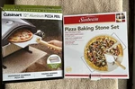 *new* Cuisinart Folding Alum. Pizza Peel + Sunbeam 3-PIECE Baking Stone Set. Fixed Price $24.95.