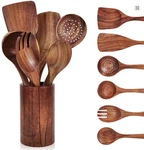 Wooden Kitchen Utensils Set 7 Pcs Cooking Spoons And Spatula For. Fixed Price $39.95.