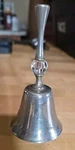 One Polished Brass Hand Bell 5 Inch High For Church Dinner School Reception. Fixed Price $9.12.