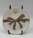 Charming Home Set Of 6 Bronze Ribbon Porcelain Appetizer Plates New. Fixed Price $39.99.