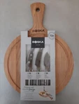 Boska Cheese Set Round Amigo Cutting Board & Knives 358204. Fixed Price $19.99.