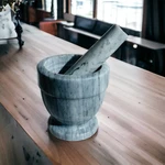 Sur La Table Grey Marble Mortar And Pestle Spice Herb Grinder Crusher 3.75" Nwob. Fixed Price $35.00.