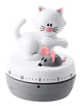 Joie Meow Cat 60 Minute Mechanical Kitchen Timer White Gray Mouse. Fixed Price $14.99.