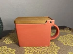 Zero Japan Salt Box Persimmon Orange Ceramic Container W Hinoki Lid. Fixed Price $44.99.