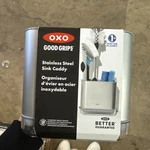 Oxo Good Grips Stainless Steel Sink Caddy, Gray (13192100) New With Small Defect. Fixed Price $15.00.