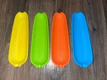Lot Of 8 Vintage Bright Colorful Plastic Corn On The Cob Holders Trays. Fixed Price $24.99.