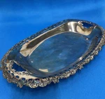 Reed & Barton Silverplate Ornate Bread Tray #4947 Oval Handles 13.5 Floral *. Fixed Price $17.88.