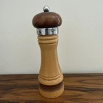 Vintage William Wm Bounds Wood Pepper Mill Grinder Adjustable - 8". Fixed Price $21.99.