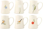 Creative Co-op White Stoneware Creamer With Hand-painted & Embossed Birds (set. Fixed Price $55.42.
