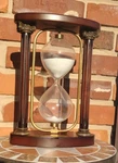 Hour Glass Sand Clock By Bombay Company Brass Mahogany Flips Over Vintage 10,5. Fixed Price $65.00.