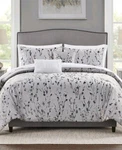 Jla Home Bianca Gray Floral Polyester 9-PC Queen Comforter Set. Fixed Price $50.00.