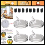 4 Pack Wide Mouth Pour Spout Lids For Mason Jars - Leak Proof, Free Flow Design. Fixed Price $31.99.