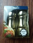 Trudeau Salt Shaker And Pepper Stainless Steel. 4.5 Tall. Nib. Fixed Price $24.00.