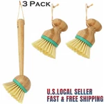 3 Piece Bamboo Dish Kitchen Cleaning Brush Scrubber Household Bathroom. Fixed Price $12.99.