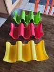Set Of 3 Taco Holders Stand Up Racks Plastic Multi Color Kitchen Party Trays. Fixed Price $14.99.