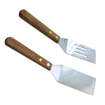 Chef Craft Set Of 2 Stainless Steel Wood Handle, Slotted Mini, Silver. Fixed Price $9.51.