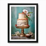 Wedding Cake On Stand Sweet Framed Wall Art Poster Canvas Print Picture. Fixed Price $53.45.