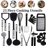 Cooking Utensil Set Stainless Steel 23 Piece Kitchen Gadget Tools Heat Resistant. Fixed Price $13.99.