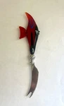 Art Glass Cheese Knife Red And Blue Tropical Fish Charcuterie Board. Fixed Price $12.00.