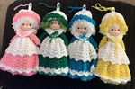 Vintage Hand Crocheted Ice Cream Dolls- 12 Feather Dusters-set Of 4. Fixed Price $25.49.