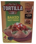 Perfect Bake & Serve Tortilla Pan Non Stick Bowl Maker 4PC Set Open Box. Fixed Price $17.99.