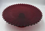 Murano Yalos Casa Ruby Red Glass Footed Cake Stand Pedestal 12.5 Stunning. Fixed Price $89.99.