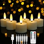 6PCS Flameless Rechargeable Led Tea Lights Flickering Candles With Timer Remote. Fixed Price $18.99.