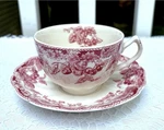 Johnson Brothers Strawberry Fair Pink Cup And Saucer Set. Fixed Price $14.99.