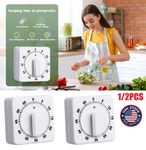 1/2X Square 60 Minute Mechanical Kitchen Cooking Timer Clock For Home & Study. Fixed Price $8.98.