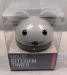 Kikkerland Mouse-shaped Kitchen Timer 60-MINUTE Countdown Gray & Plastic F. Fixed Price $8.00.